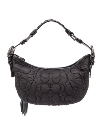 Coach Leather Trim Nylon Shoulder Bag