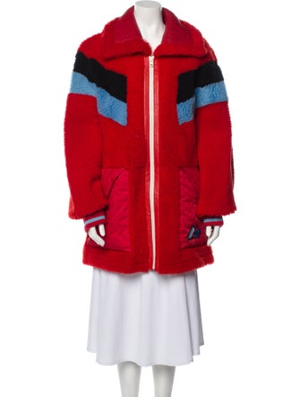 Coach Shearling Colorblock Pattern Jacket