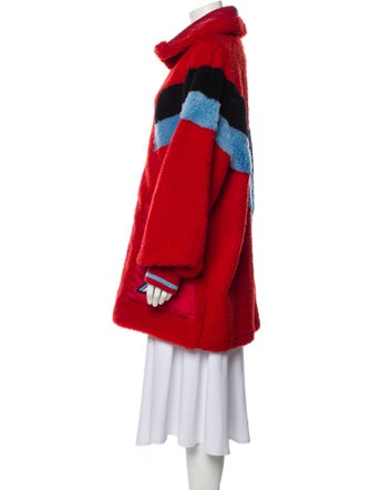 Coach Shearling Colorblock Pattern Jacket