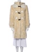 Coach Mohair Colorblock Pattern Faux Fur Coat