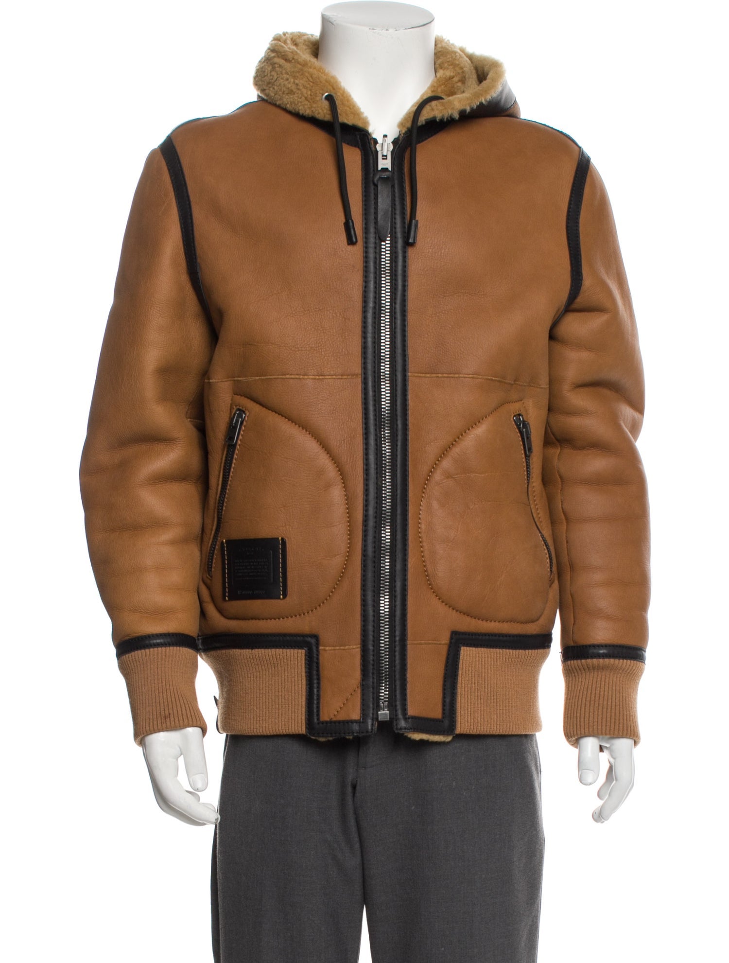 Coach Shearling Colorblock Pattern Jacket