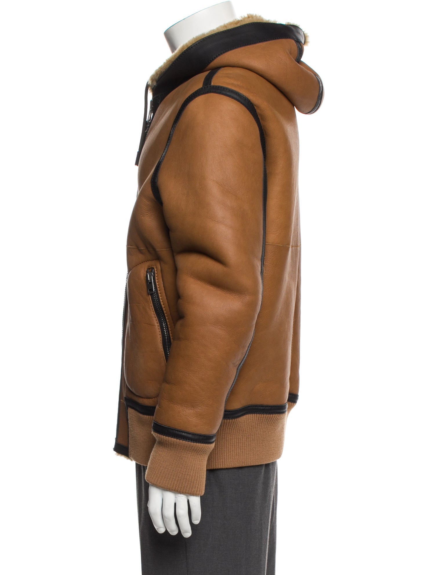 Coach Shearling Colorblock Pattern Jacket