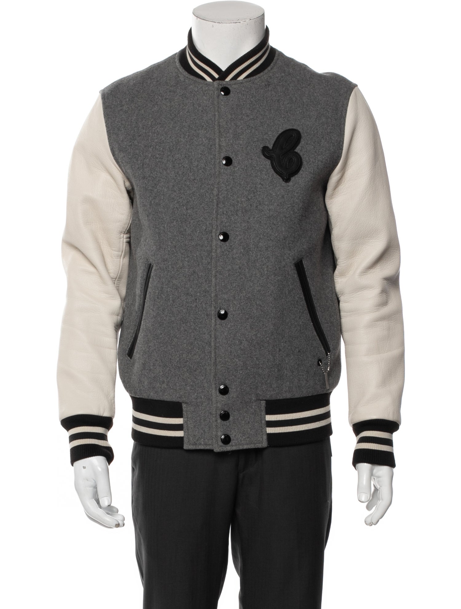 Coach Wool Colorblock Pattern Varsity Jacket