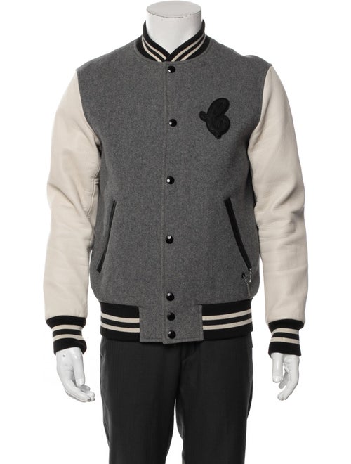 Coach Wool Colorblock Pattern Varsity Jacket