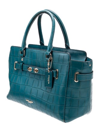 Coach Embossed Leather Top Handle Bag