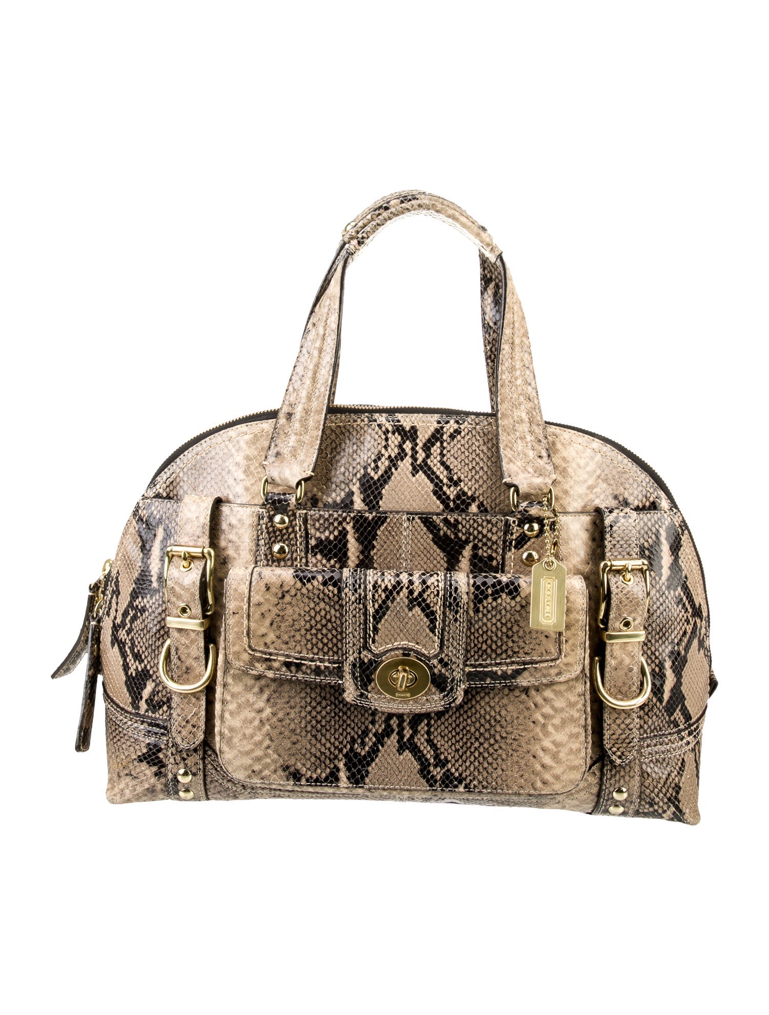 Coach Embossed Leather Top Handle Bag