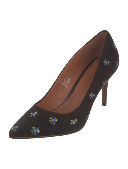 Coach Suede Floral Print Pumps