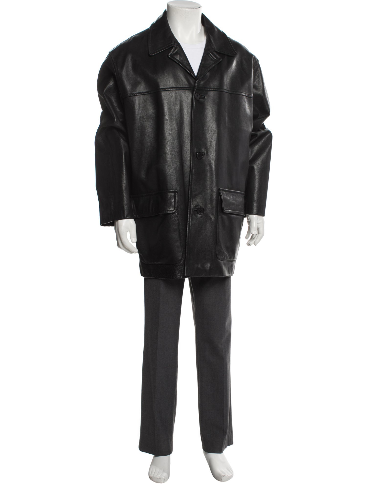 Coach Leather Overcoat