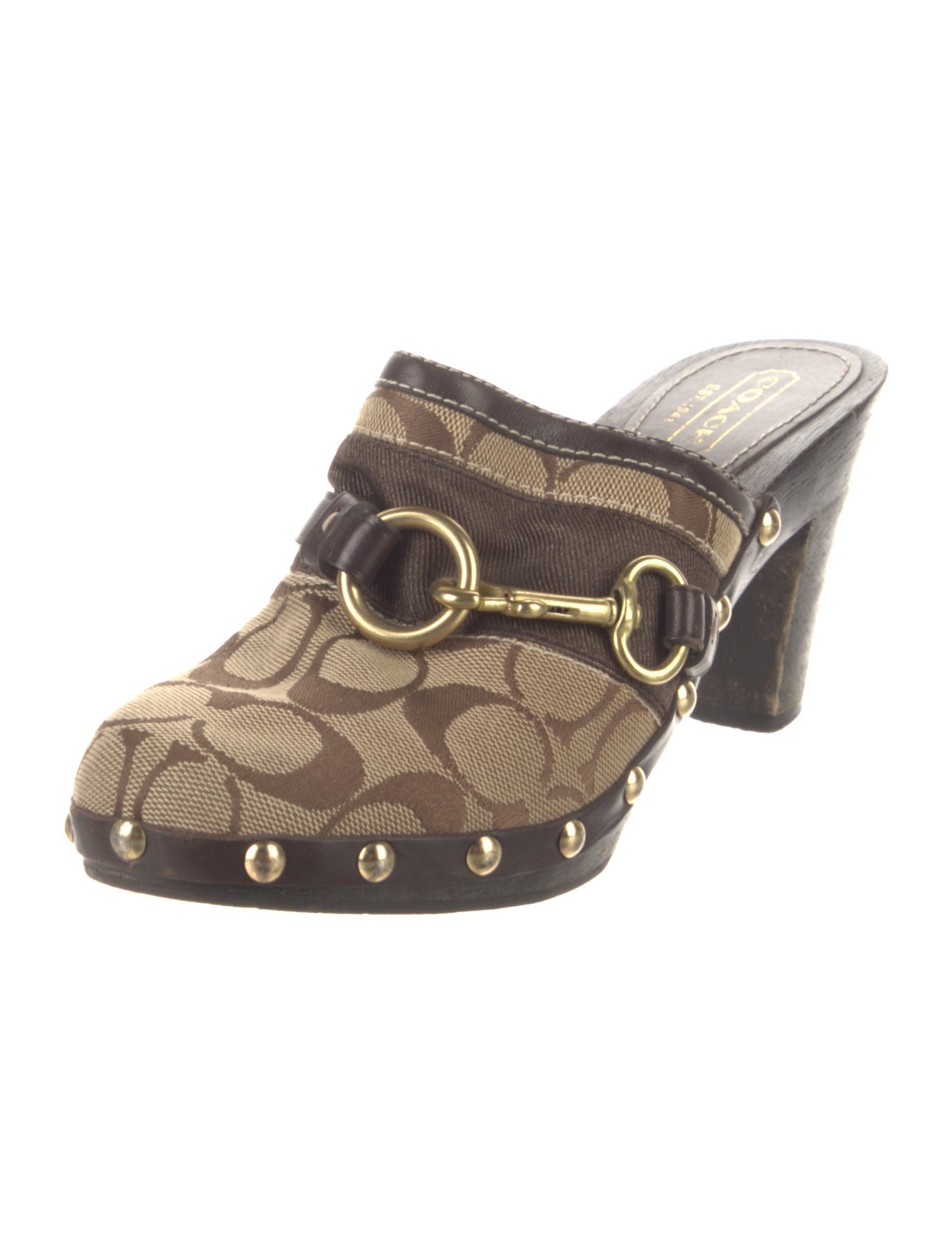 Coach Canvas Printed Mules