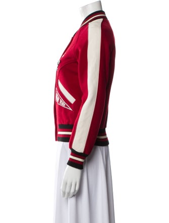 Coach Wool Striped Bomber Jacket