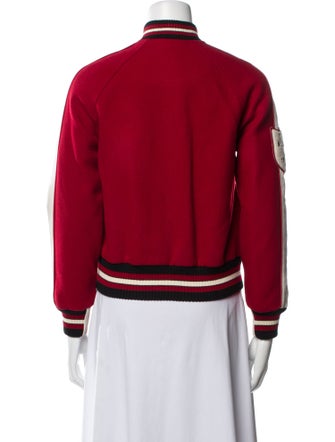 Coach Wool Striped Bomber Jacket