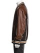 Coach Lamb Leather Striped Bomber Jacket