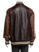 Coach Lamb Leather Striped Bomber Jacket