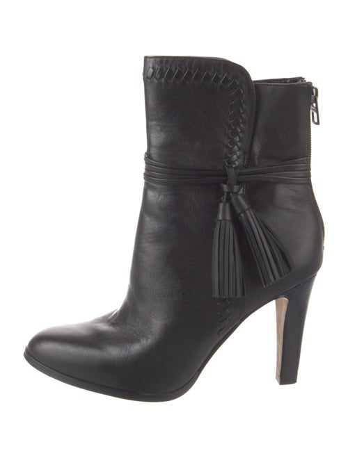 Coach Leather Pom-Pom Embellishments Boots