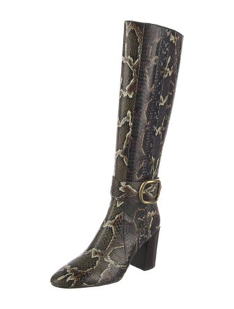 Coach Python Animal Print Riding Boots