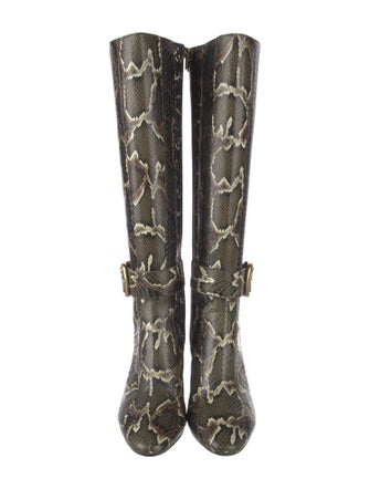 Coach Python Animal Print Riding Boots