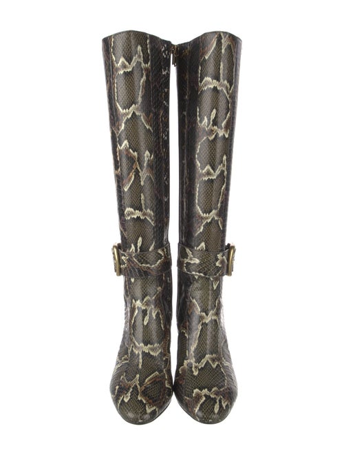 Coach Python Animal Print Riding Boots