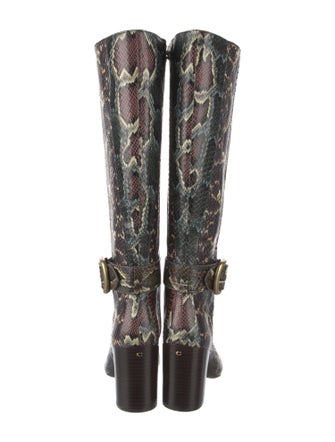 Coach Python Animal Print Riding Boots