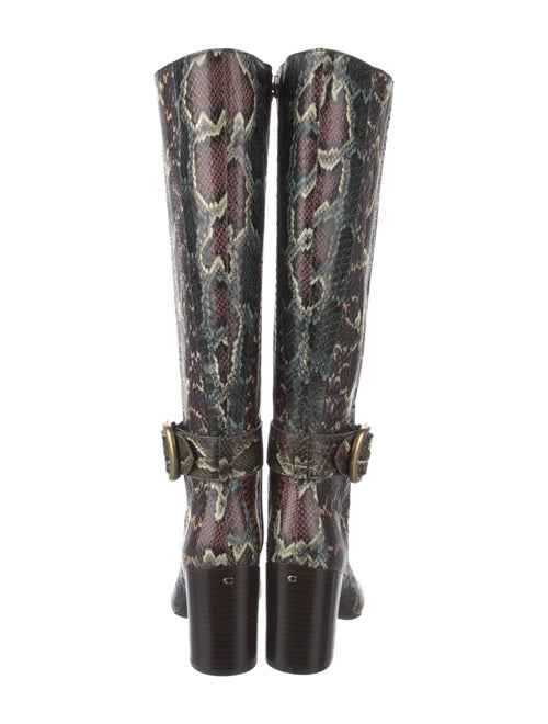 Coach Python Animal Print Riding Boots