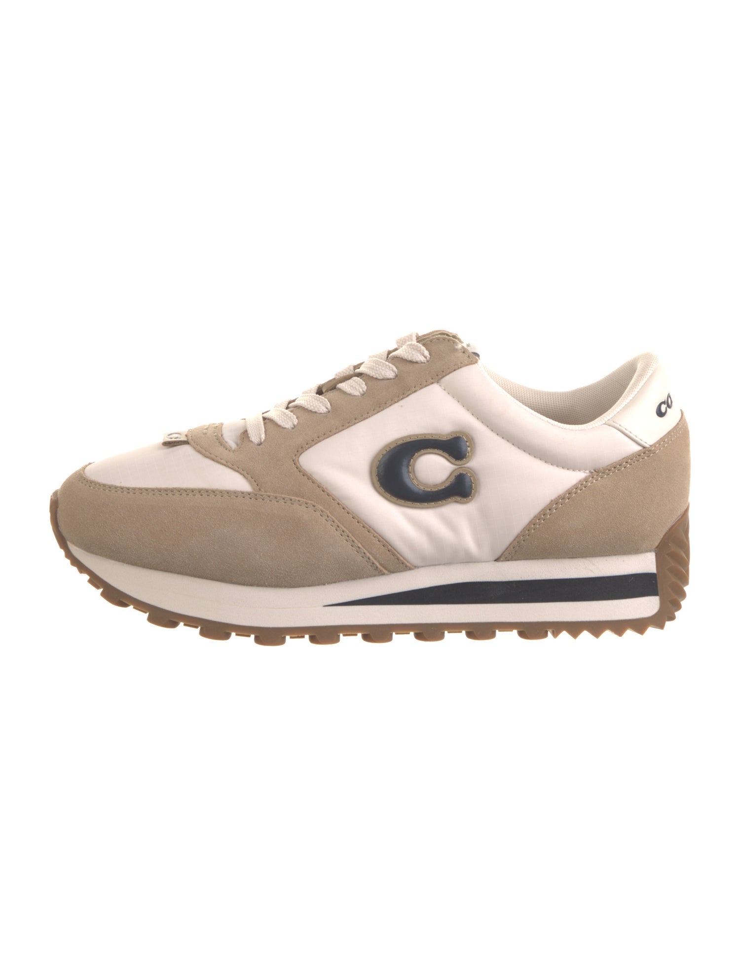 Coach Patent Leather Leather Trim Embellishment Sneakers