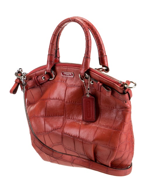 Coach Embossed Leather Top Handle Bag