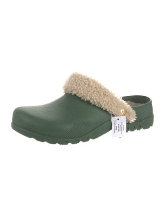 Coach Rubber Fur Trim Mules