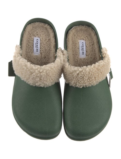 Coach Rubber Fur Trim Mules