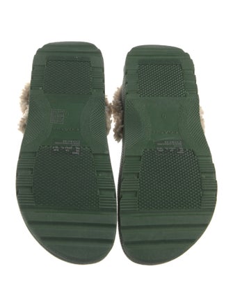 Coach Rubber Fur Trim Mules