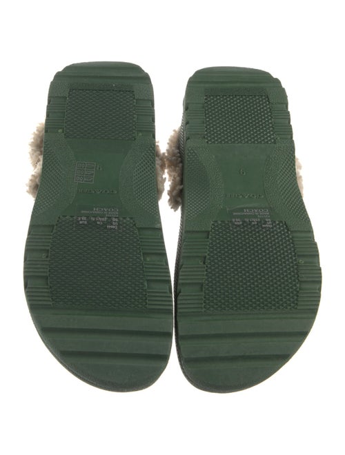 Coach Rubber Fur Trim Mules