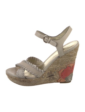 Coach Leather Whipstitch Trim Espadrilles