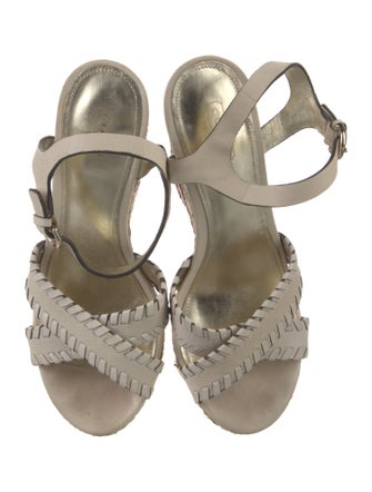 Coach Leather Whipstitch Trim Espadrilles