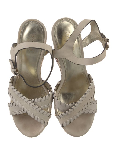 Coach Leather Whipstitch Trim Espadrilles