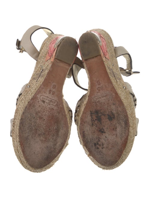 Coach Leather Whipstitch Trim Espadrilles