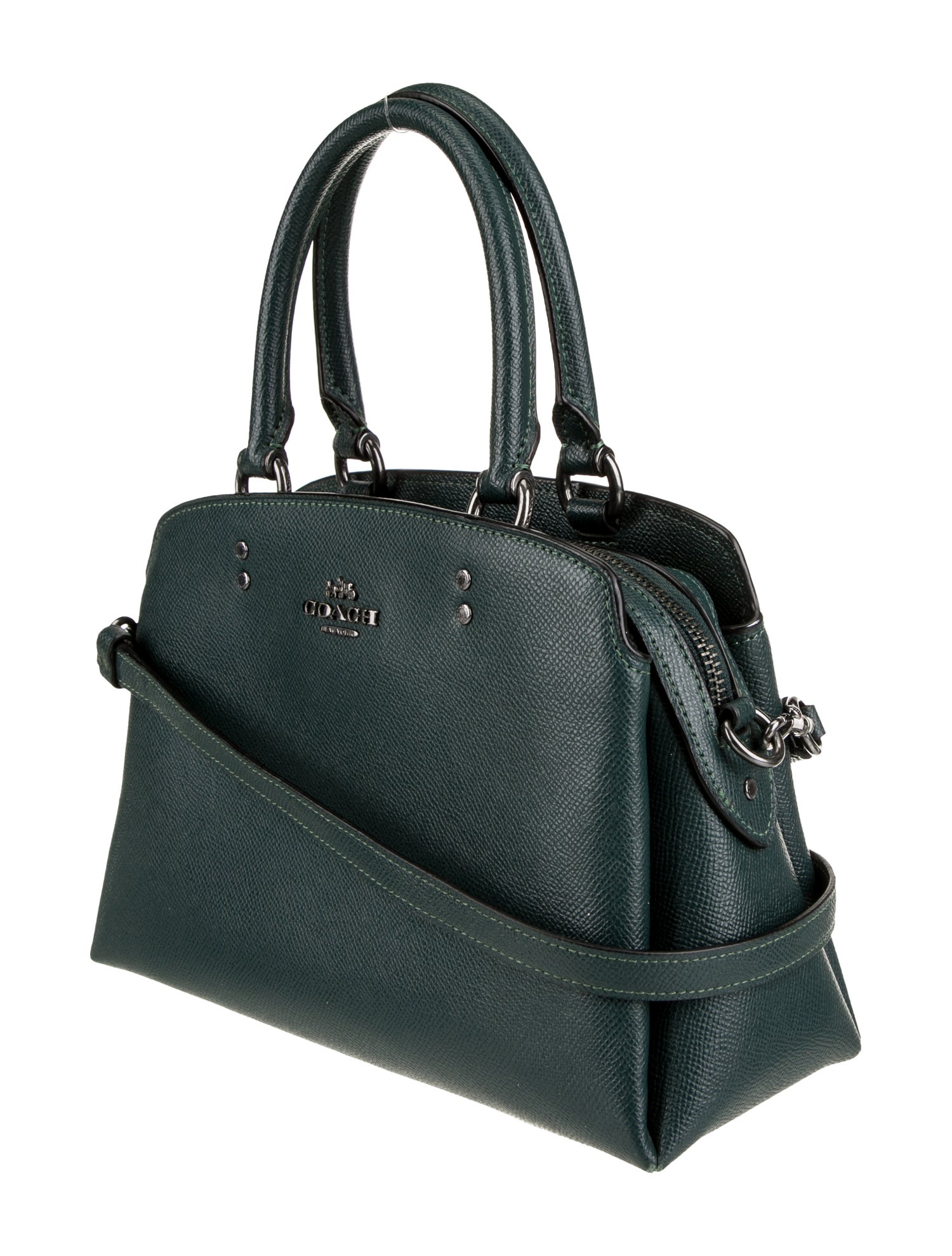 Coach Embossed Leather Top Handle Bag