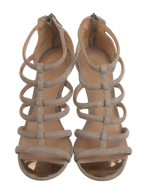 Coach Suede Leather Trim Embellishment Gladiator Sandals