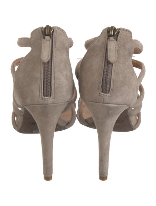 Coach Suede Leather Trim Embellishment Gladiator Sandals