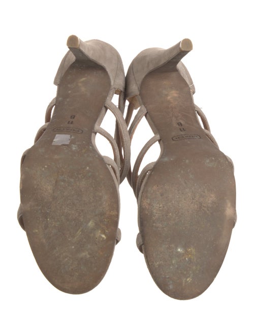 Coach Suede Leather Trim Embellishment Gladiator Sandals