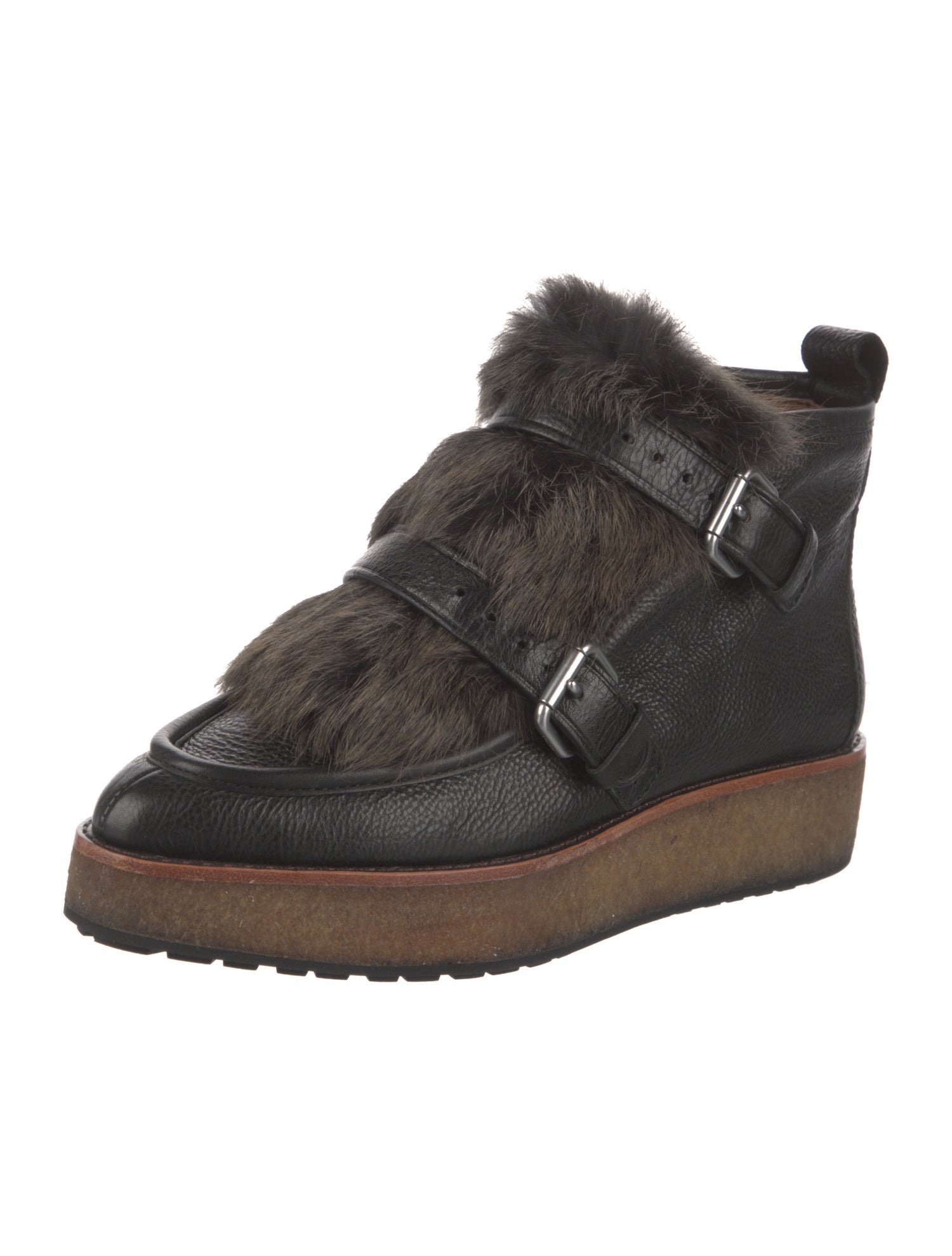 Coach Leather Lace-Up Boots