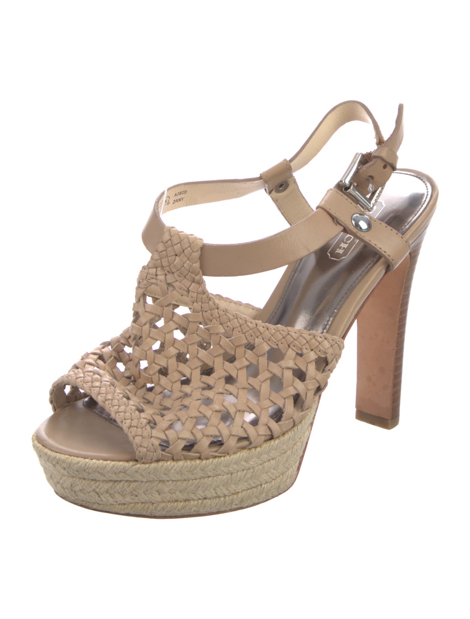 Coach Leather Animal Print Slingback Sandals
