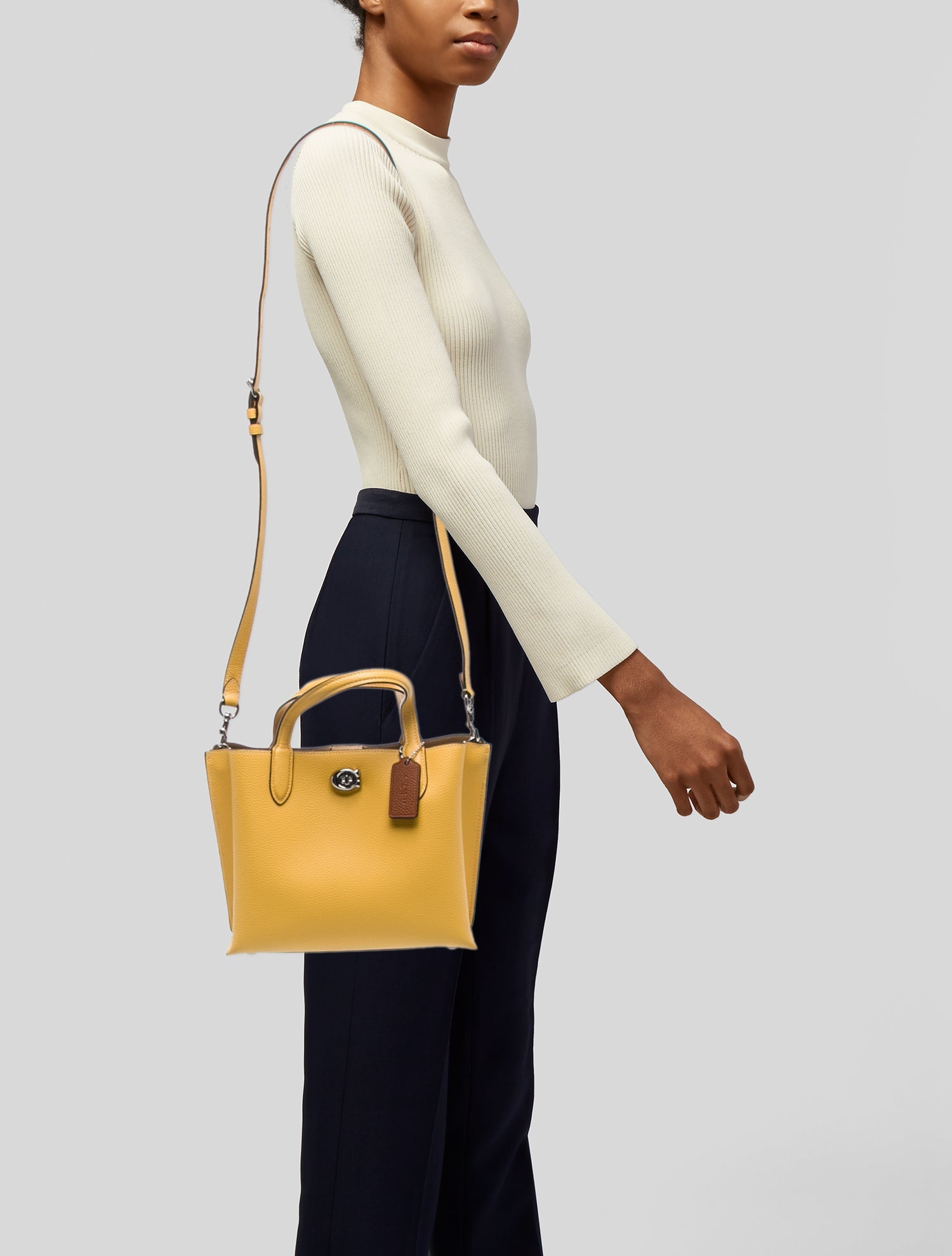Jil Sander Medium Elephant Tote Bag w/ Strap - Brown Handle