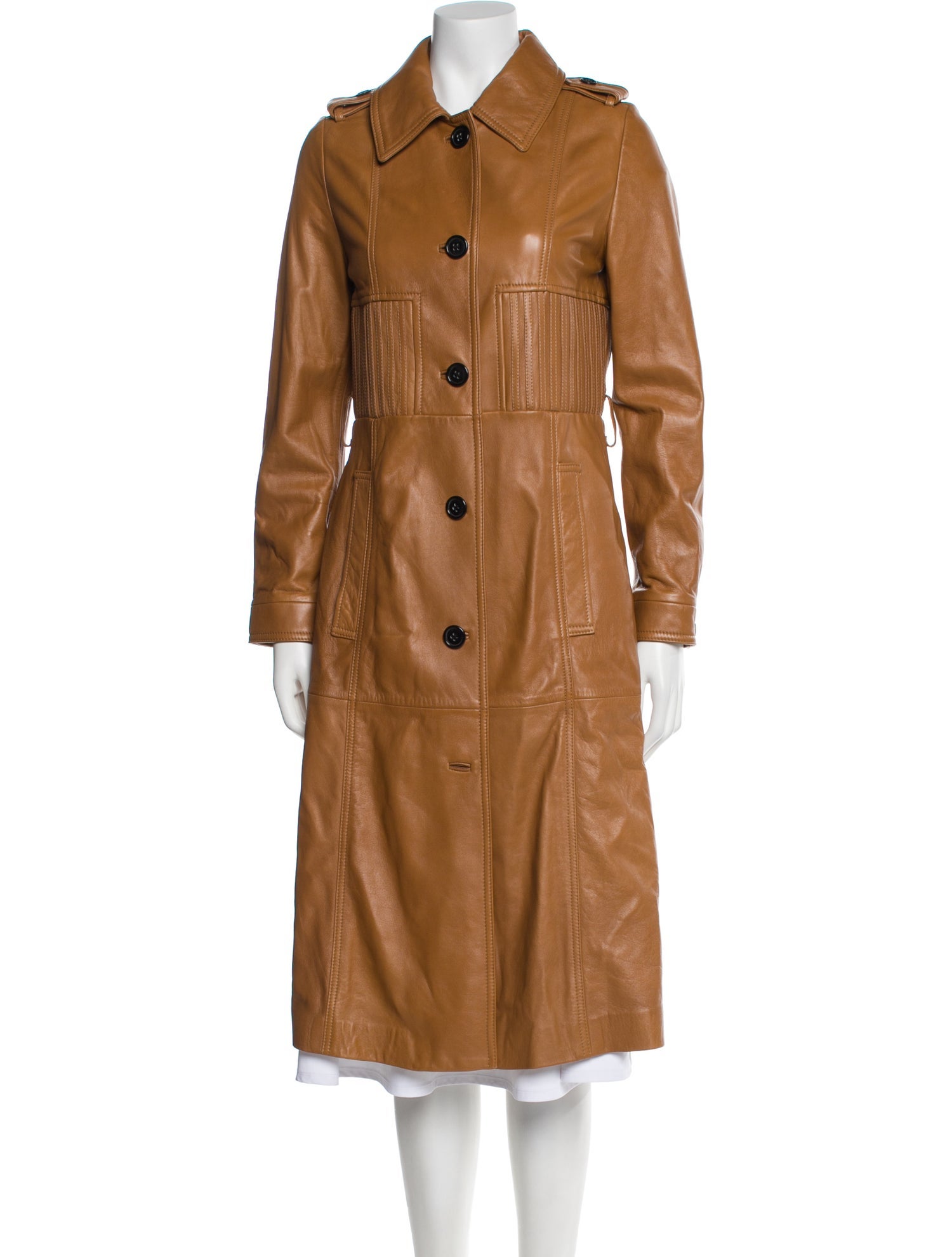 Coach Leather Trench Coat