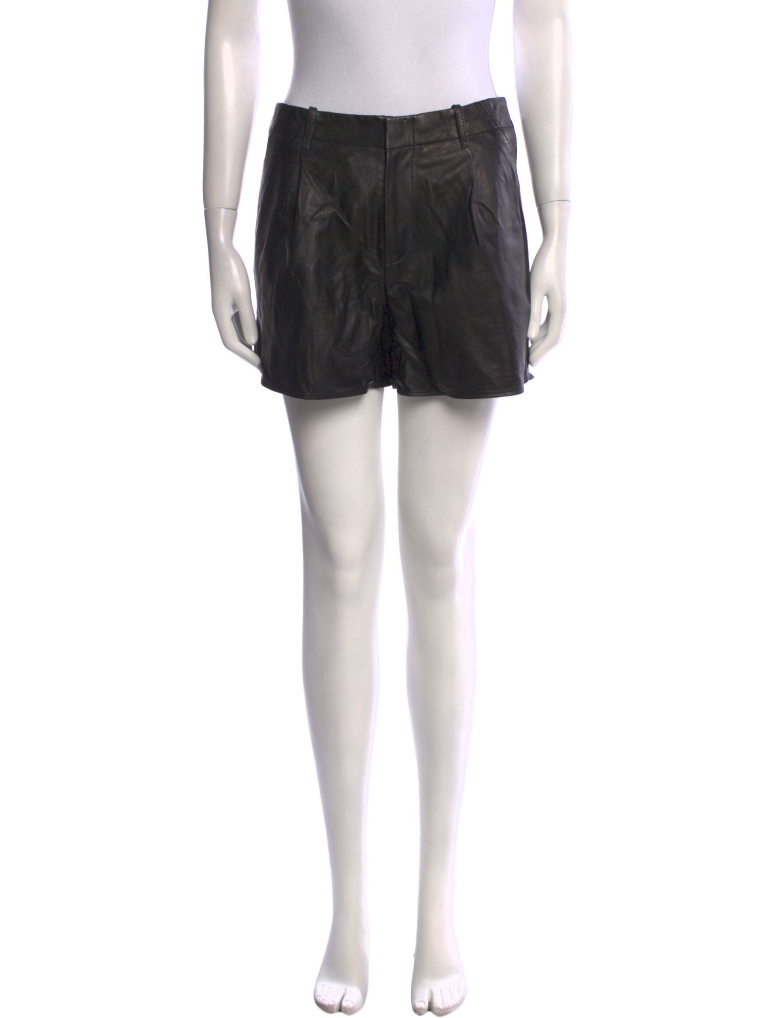 Coach Lamb Leather Mini Shorts