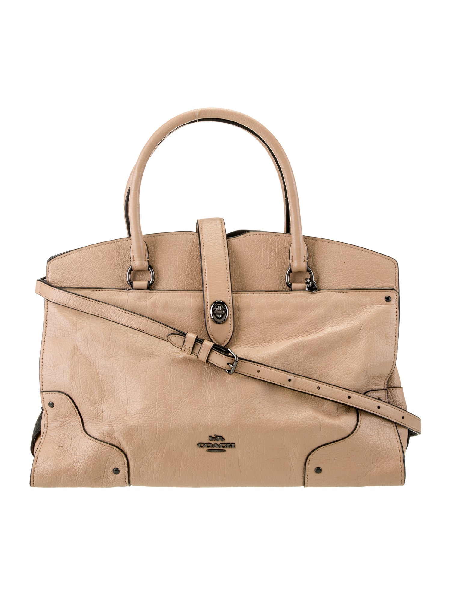 Coach Embossed Leather Shoulder Bag