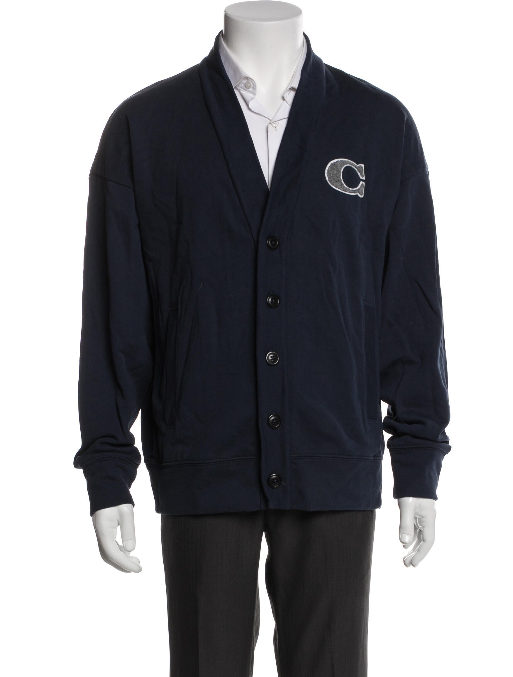 Coach Graphic Print V-Neck Cardigan