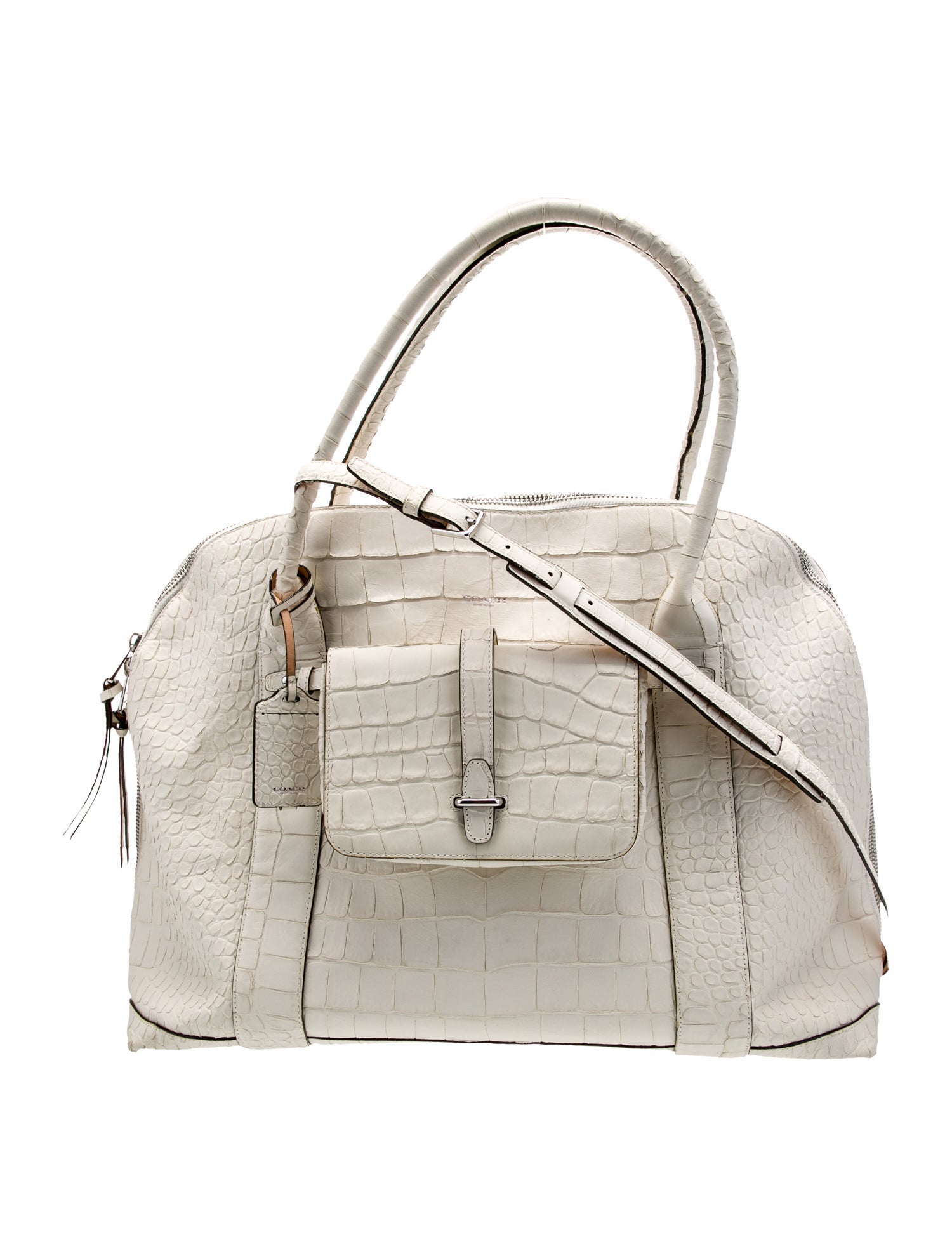 Coach Embossed Leather Shoulder Bag