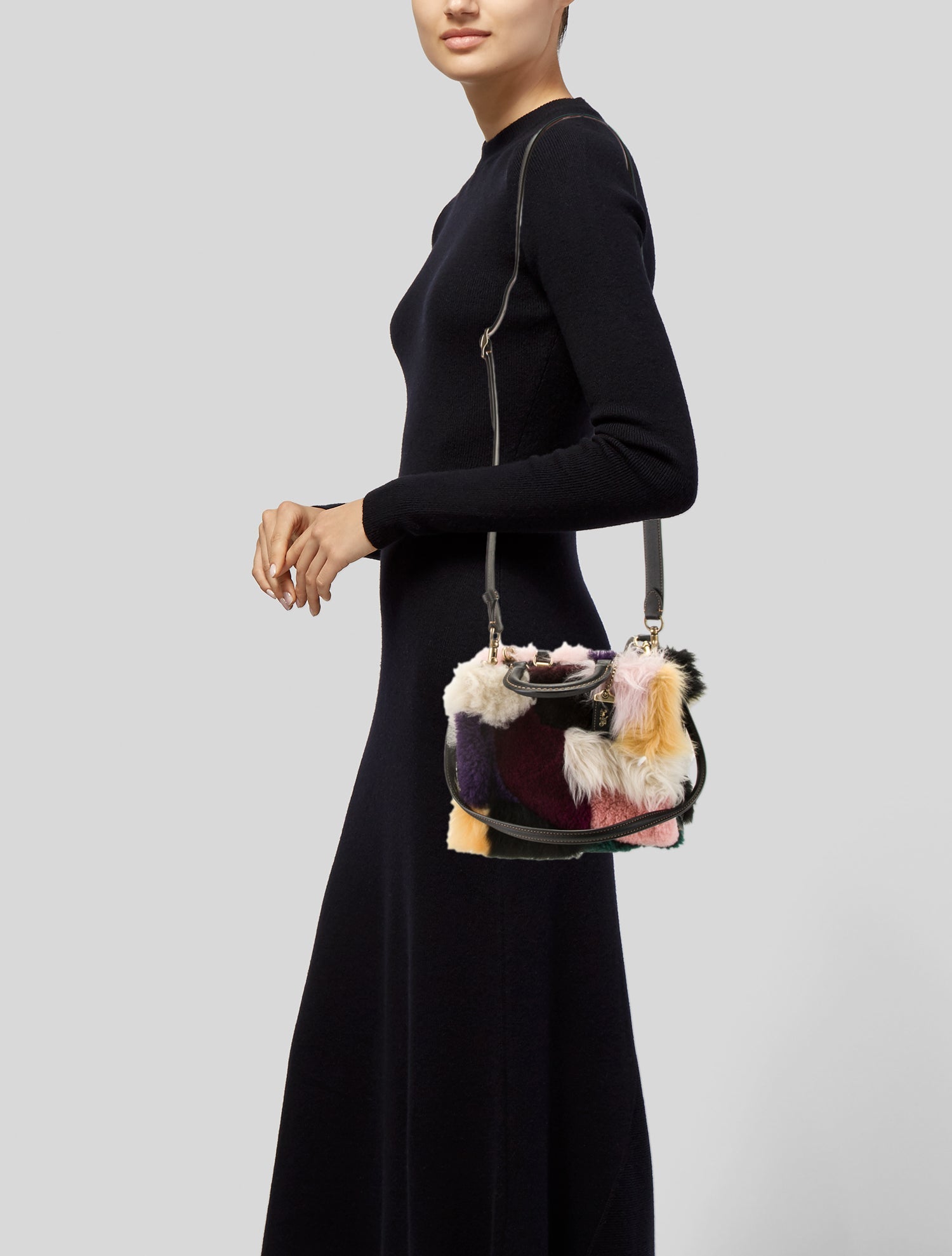 Coach Faux Fur Top Handle Bag w/ Tags