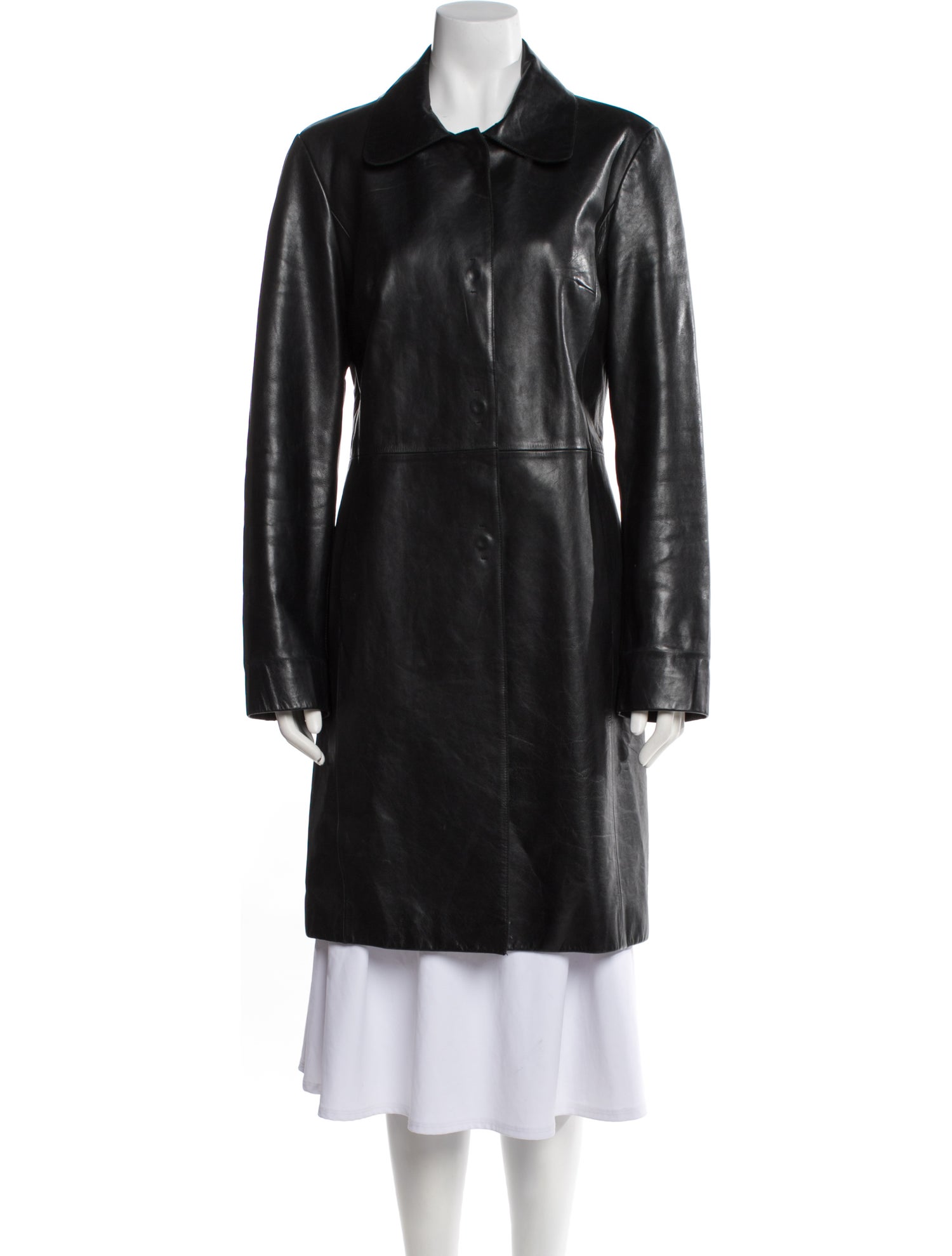 Coach Leather Trench Coat