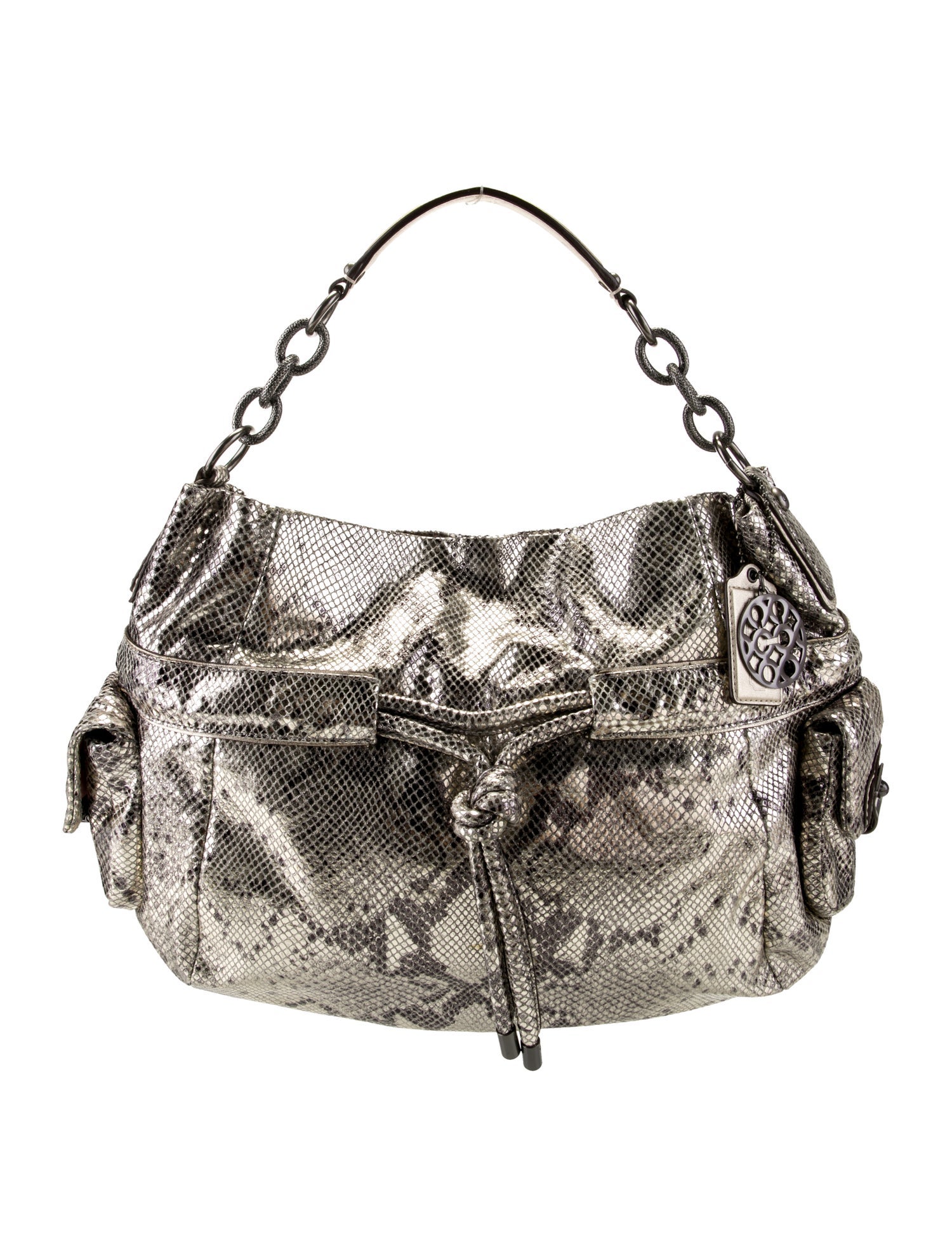 Coach Embossed Leather Top Handle Bag