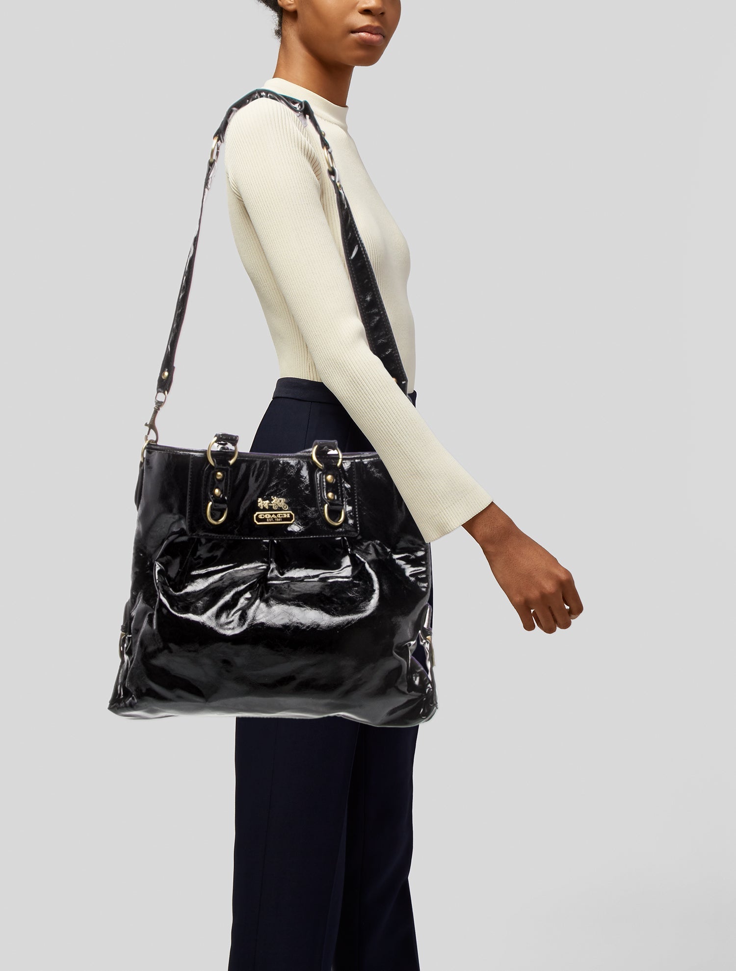 Coach Patent Leather Shoulder Bag