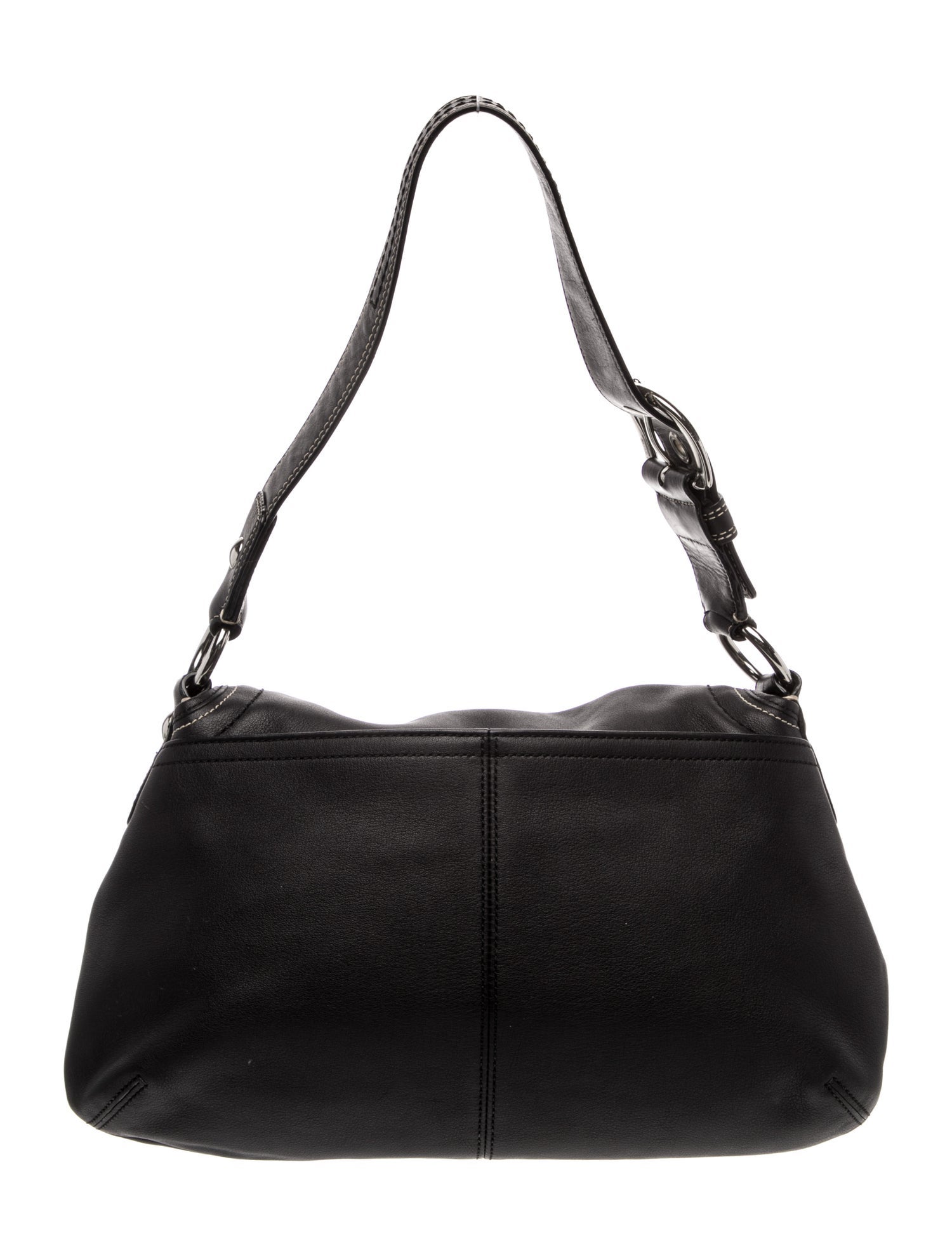 バッグ COACH Vintage Leather Black Shoulder Bag Coach Leather Shoulder Bag - Black Shoulder Bags, Handbags